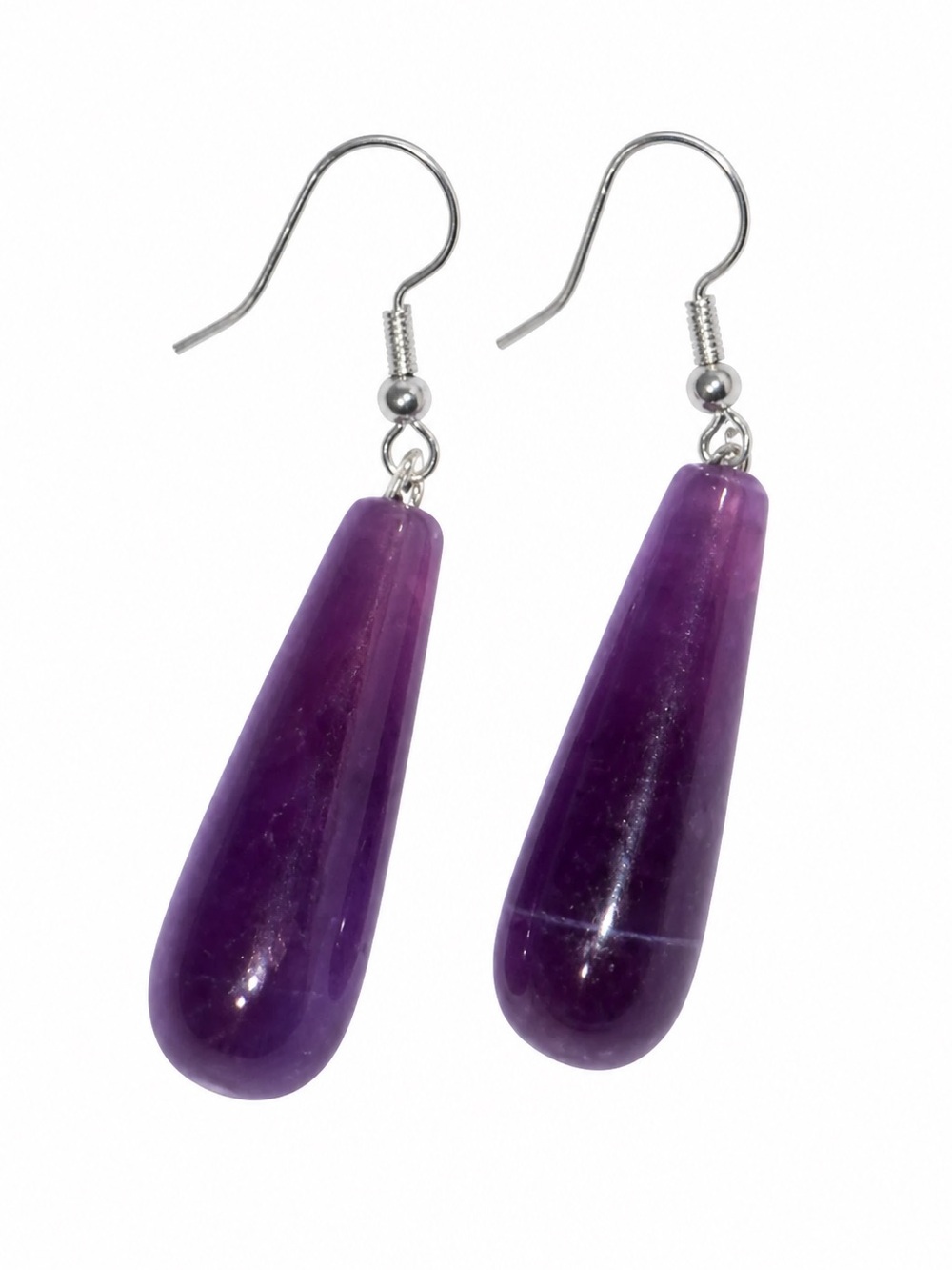 Boho hippie Amazing amethyst handmade sterling silver earring